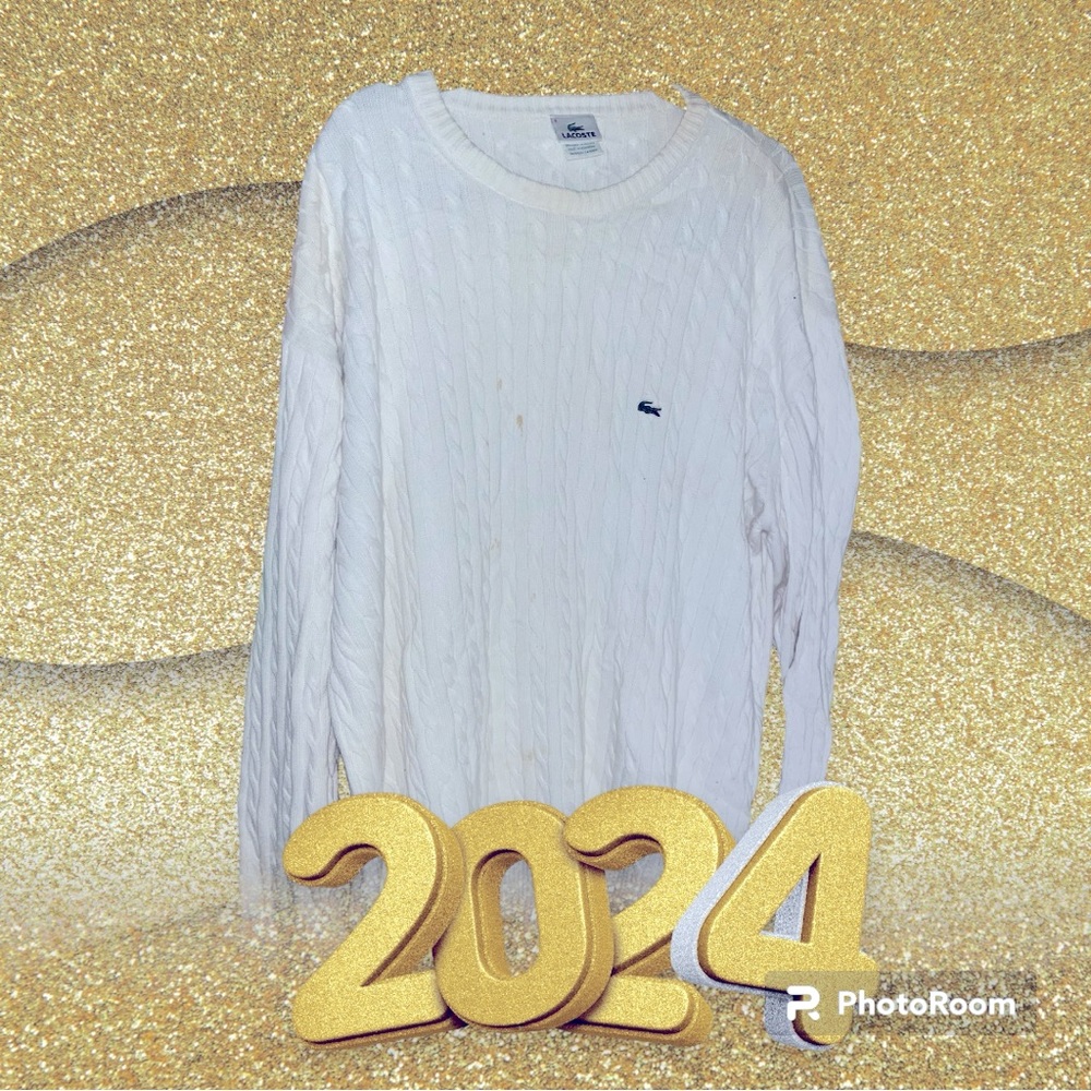White Lacoste sweatshirt size 3xl good condition